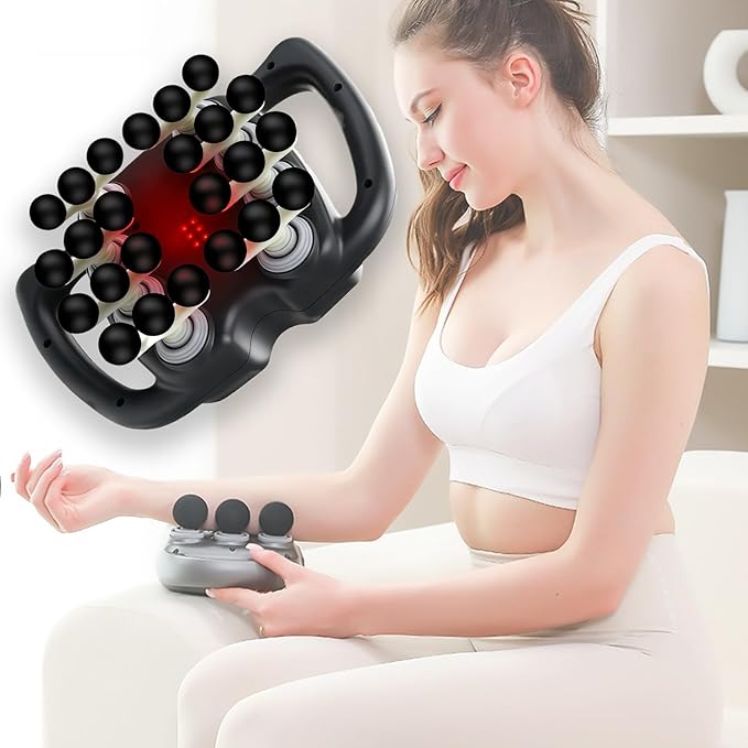 16 Heads Massage Gun Set 8/16/24 Head Deep Tissue Massagers with 6 Modes &amp 99 Intensities Quiet Portable Percussion Massager for Back Neck Legs Waist &amp Glutes Pain ReliefBlack24 Heads