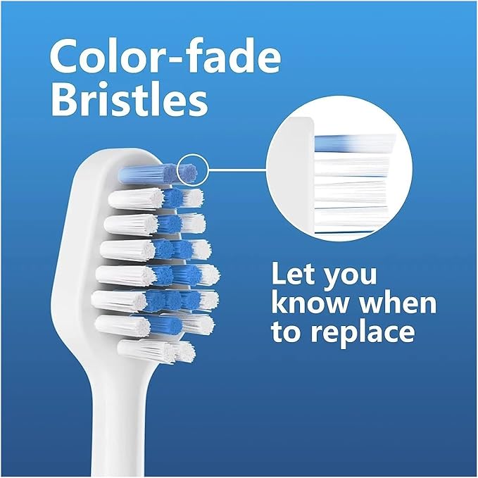 10pcs Replacement Toothbrush HeadsCompatible for Waterpik Bristle Soft Nozzles(10pcs White Blue)
