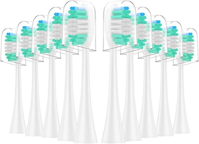 10 Pieces Large Brush Head Bristles Compatibility for Series Electric Toothbrush Soft(Gray)