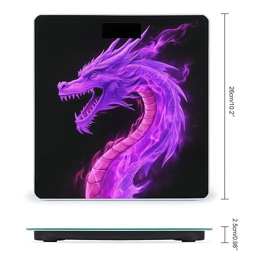 Automatic Switch Digital Bathroom Weighing Scale Smart Scale for Body Weight Purple Fire Dragon