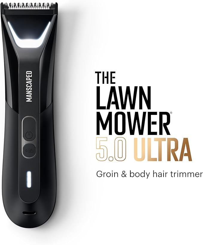 MANSCAPED® The Chairman™ PRO &amp The Lawn Mower® 5.0 Ultra - Men's Face Shaver with Two SkinSafe® Blades Four-Blade Foil &amp Stubble Trimmer &amp Dual-Head Groin &amp Body Hair Trimmer with Toi