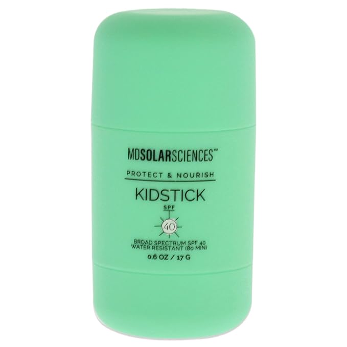 MDSolarSciences Mineral KidStick SPF 40 | Gentle Sunscreen Stick for Kids | Zinc OxideVitamins C &amp E-| Easy Glide OnBroad-SpectrumFragrance-FreeMess-Free Sun Protection-| 0.6 oz(Pack of 2)