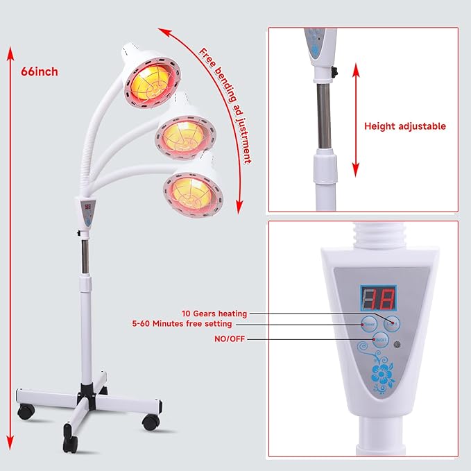 Infrared LightWhite 275W Near Red Infrared Heat Lamp for Relieve Joinpt Pain and Muscle Aches