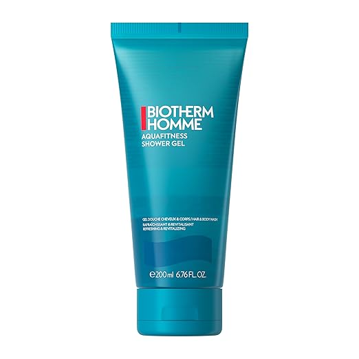 Biotherm Homme Aqua Fitness Shower Gel a Shower Gel for Men with Biotech Plankton Cleanses and Hydrates Body &amp Hair Refreshing and Revitalizing Foam 6.8 Fl. Oz.