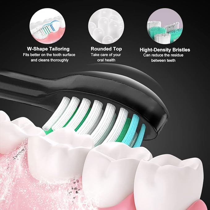 Sonic Electric Toothbrush for Adults Rechargeable Toothbrush with 4 Replacement Brush Heads &amp 5 Modes  Travel Case Ultra Sonic Toothbrush for 99% removing plaque 2-Min Smart Timer