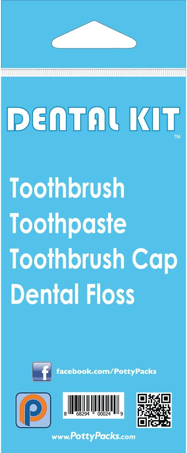 Dental Kit Single Use Portable Kit with Travel Tooth Brush Tooth Paste Dental Floss and Mint-Flavored Tooth Picks - 10 Units