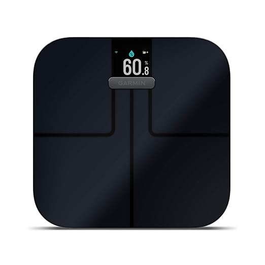 Garmin Index S2 Smart Scale with Wireless Connectivity Measure Body Fat Muscle Bone Mass Body Water% and More Black (010-02294-02)