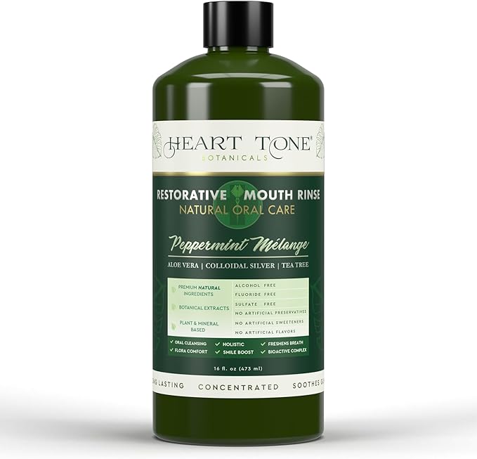Nano Silver Mouthwash | All Natural | Adult Restorative Mouth Rinse | Aloe Vera Colloidal Silver &amp Tea Tree | Complete Oral Care &amp Fresh Breath | Fluoride GMO &amp Alcohol Free