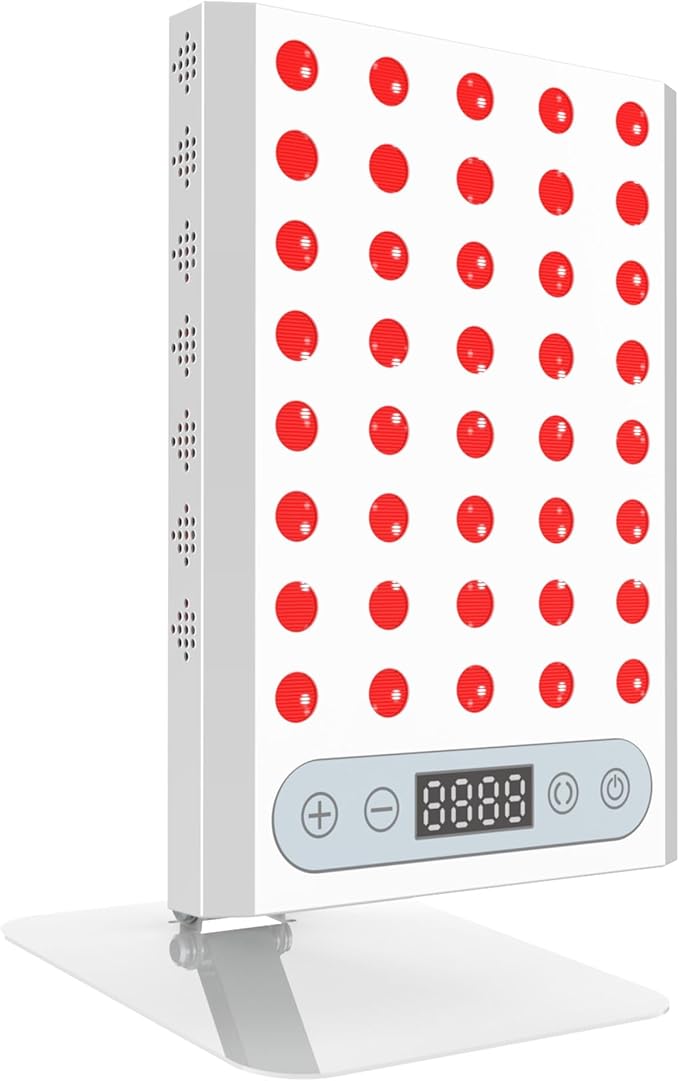 Red Light Therapy Panel for Face 660nm &amp 850nm Infrared Red Light Therapy for SkinDual-Channel dimming and 0-60 Minute Timer Function with Stand Suitable for Daily Health red Light Therapy