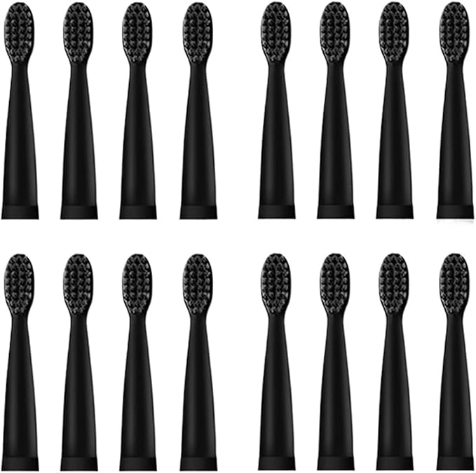 16pcs Replacement Brush HeadsCompatible for J110 / J209Toothbrush Soft Head Deep Clean(16pcs Black Head)