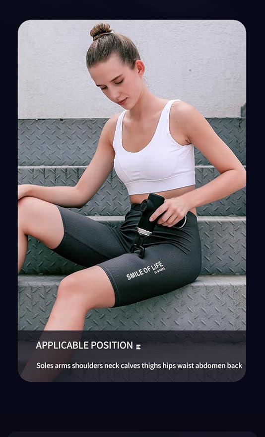 Mini Massager for MusclesMini Massage Gun Pocket-Sized Deep Tissue Massager Gun Portable Percussion Muscle Massager Gun Ultra Small &amp Quiet Muscle Massage Gun (Black)