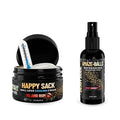 Derm Dude Below-the-Belt Deodorant Bundle | Happy Sack Anti-Chafing Cream 2oz + Amaze Ball Deodorant Spray 2oz | Groin &amp Sack Odor Control Sweat Protection Talc-Free Aluminum-Free with DeoPlex