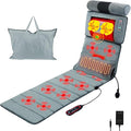 Full Body Electric Massage Mat with Heat 10 Vibration Motors 3 Timers Vibration Massage Pad for Bed Back Mattress Chair Pad with Neck Massager Lumbar Pillow