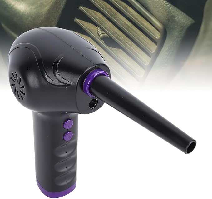 6000mAh Battery Portable Hair Blower 51000 RPM Motor 3 Airflow Modes 5 Nozzle Attachments Cordless Air Blower for Keyboard PC Carwith Professional Salon Outdoor Dusting Tasks