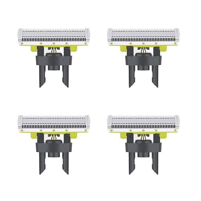4 Pack Replacement Blades with 5 Guide Combs Guards Kit Compatible with Philips Norelco Oneblade QP2515QP2520QP2530QP6510QP6520QP6530…Models.