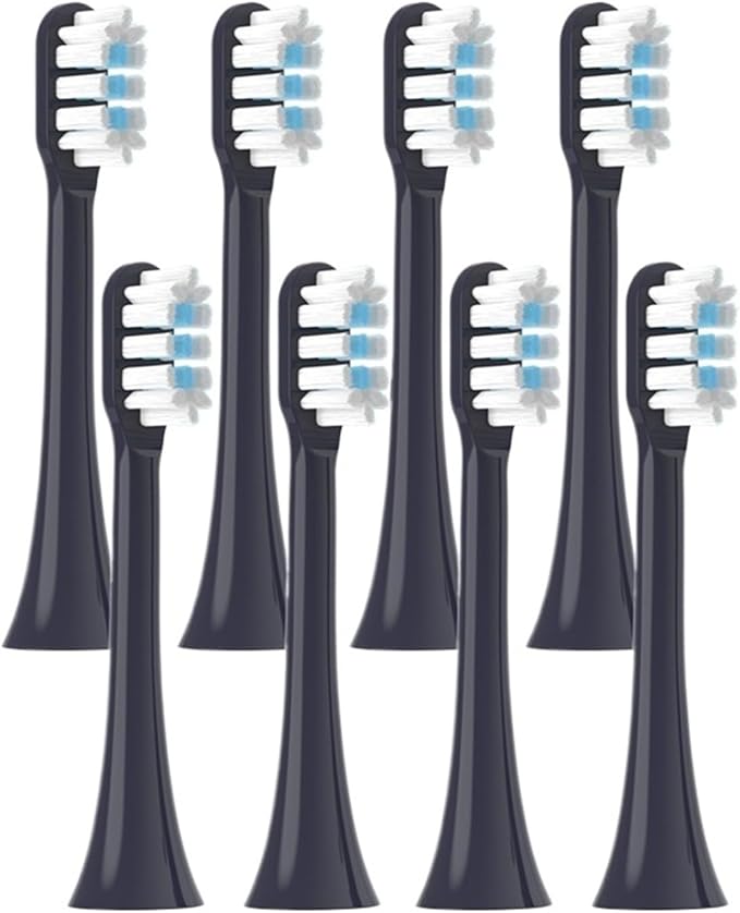 Replacement Toothbrush Heads for Mijia T301/T302/T501C Xiaomi Sonic Electric Dupont Soft Bristle Nozzles with Caps(8 pcs Purple)