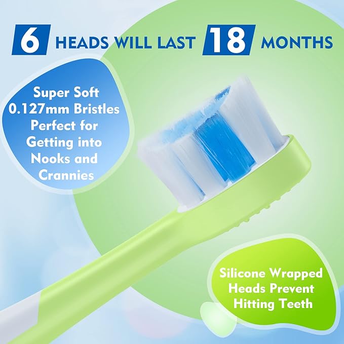 Kids Electric Toothbrushes 2 Pack Smart Sonic Toothbrush for Boys and Girls 3 4 5 6 7 8 9 10 11 12 (Purple+Mint 2 Pack)