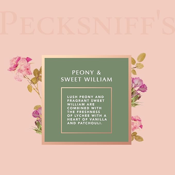Pecksniff's Peony &amp Sweet William Bath Soak Decanter | 500ml/16.9 Fl Oz