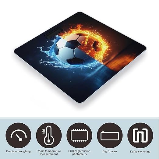 Automatic Switch Digital Bathroom Weighing Scale Smart Scale for Body Weight Water and Fire Soccer Ball