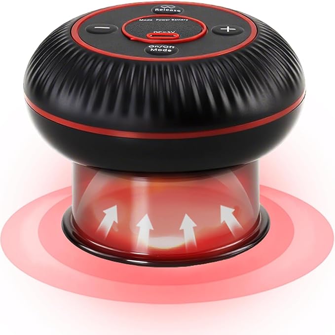 Electric Smart Cupping Set - 4 in 1 Cupping Kit for Massage Therapy 12 Levels of Suction Strength and Red Light for Targeted Pain Relief Great Gift for Parents Friends