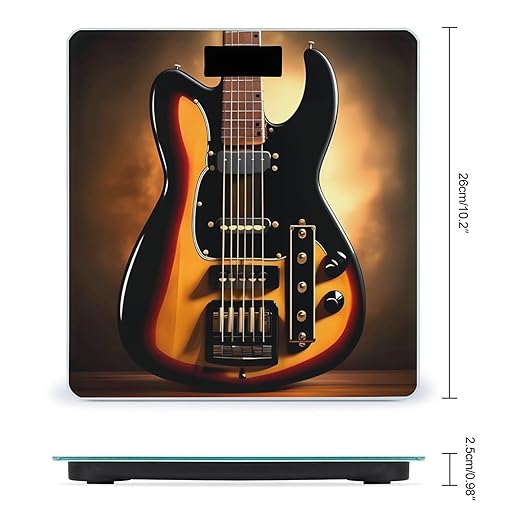 Instrumental Guitar Scale for Body Weight High Precision Digital Weight Scales with LCD Display Anti-Slip Sturdy Slim Tempered Glass Bathroom Scale for Home Use
