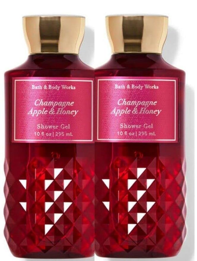 Bath and Body Works Champagne Apple &amp Honey Shower Gel Gift Sets 10 Oz 2 Pack (Champagne Apple &amp Honey)