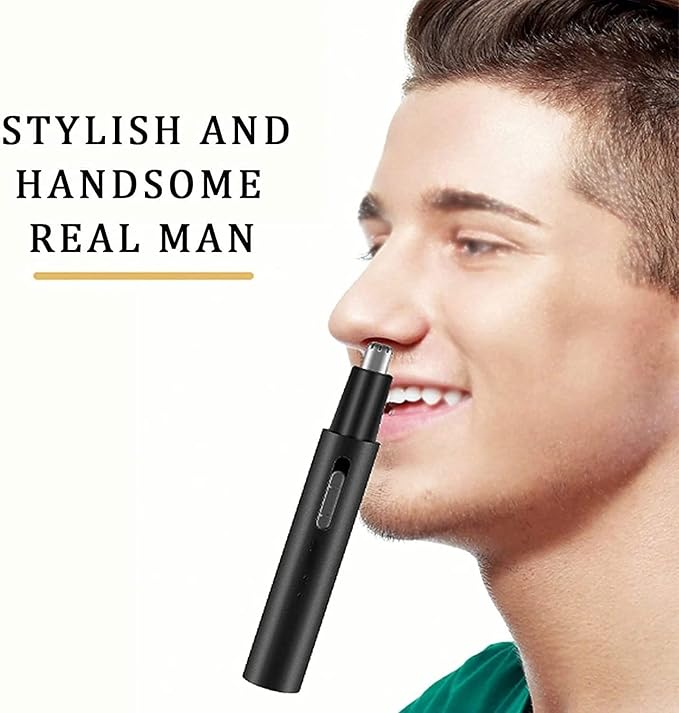 USB Rechargeable Nose Hair Trimmer Facial Eyebrow Ear Hair Remover Electric Eyebrow Trimmer with 360° Rounded Cutter Head for Work Commuting Easy Cleansing