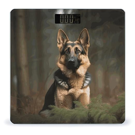 German Shepherd Smart Scale for Body Weight Accurate Bathroom Scale with LED Display Digital Weight Scales Weighing Machine High Precision Scales for Bath Home
