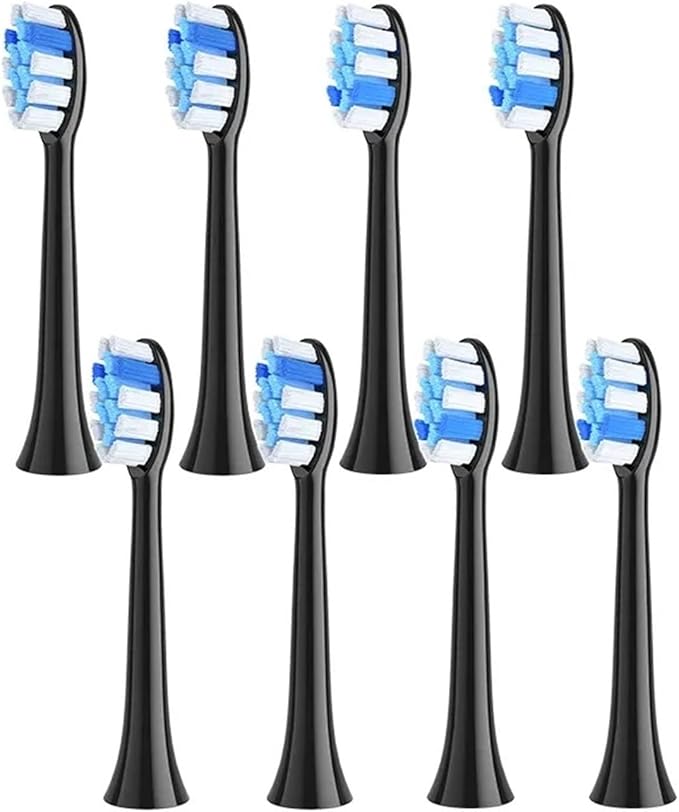 16PCS Electric Toothbrush HeadsCompatible for Fairywill P11 T9 P80(16Black)