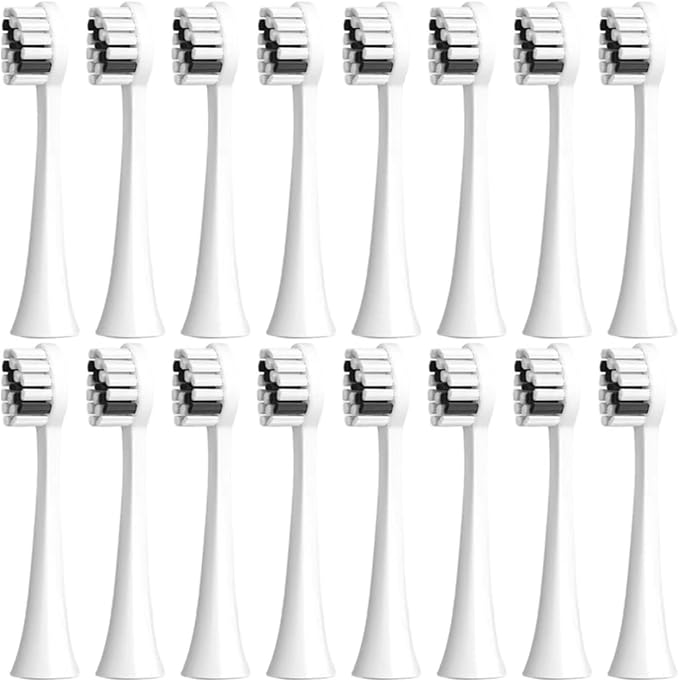 8/16PCS Electric Toothbrush Replacement HeadsCompatible for SEAGO 2725/S2/S5/SX/SG972 YUNCHI Y7 Brush Nozzle(16White)