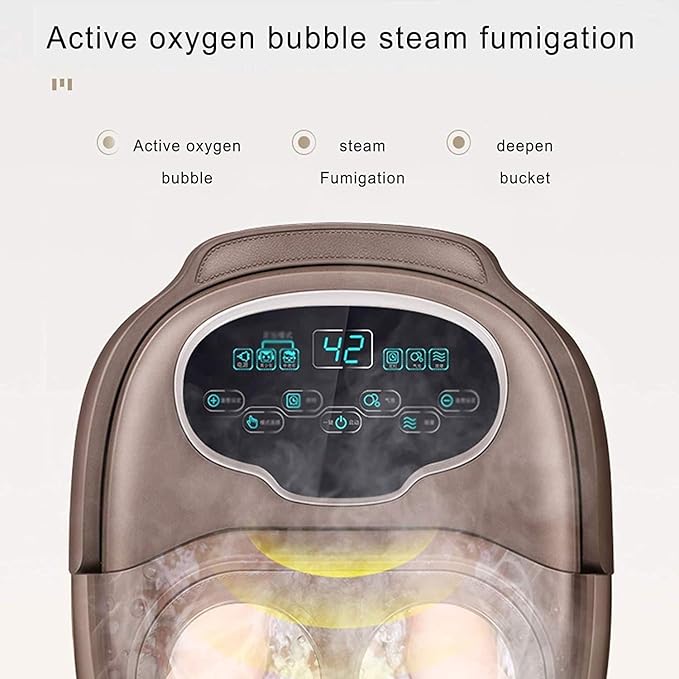Massager with Motorized Rollers Shiatsu Massage Shower Heat Red Light Temperature Control Timer LED Display One Key Operation Durable and Convenient