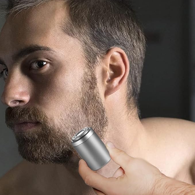 Mini Electric Razor for Men 2023 New Upgrade Mini Shave Portable Electric Shaver USB Rechargeable Shaver Easy One-Button Use Suitable for Home Car Travel Father's Day Gift (Silver)