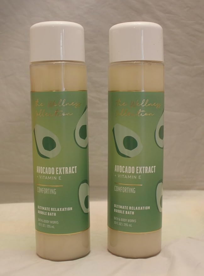 2 The Wellness Collection Avocado Extract Bubble Bath &amp Body 10 oz