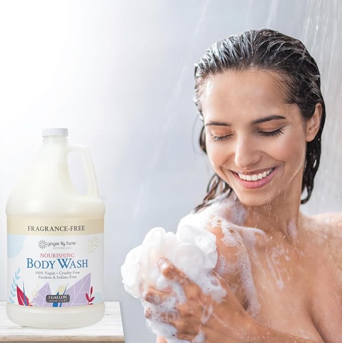Ginger Lily Farms Botanicals Nourishing Body Wash 100% Vegan &amp Cruelty-Free Fragrance Free 1 Gallon (128 fl oz) Refill