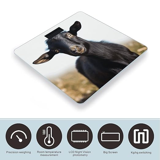 Cute Black Goat Animal Scale for Body Weight Smart Scales Digital Bathroom Scale High Precision Weighing Scales with Large Display Weighing Machine for People