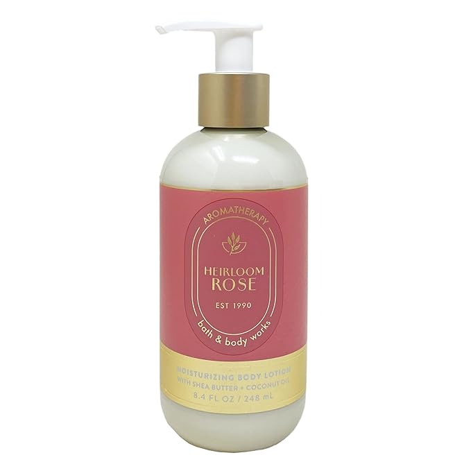 Bath &amp Body Works Aromatherapy Heirloom Rose - Body Wash + Foam Bath - Mosturizing Body Lotion and Essential Oil Perfume Mist - with a Creamy Rose Bar Soap