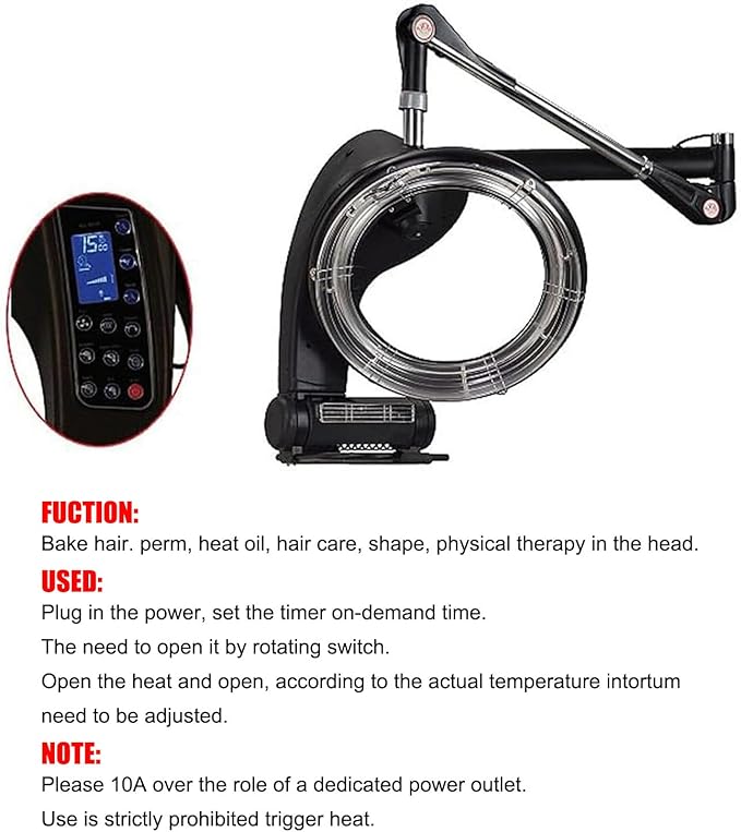 3 in 1 Orbiting Hair Dryer Professional Hair Dryer Speeds Up Drying Time Multi Functional Hair Styling Coloring Perm 360 ° Rotating Liftable Hair SalonWall-Mounted