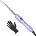 Wavytalk 3/8 Inch Small Curling Iron Curling Wand for Short &amp Long Hair Ceramic Small Barrel Curling Iron with Adjustable Temperature Include Heat Resistant Glove (Purple)