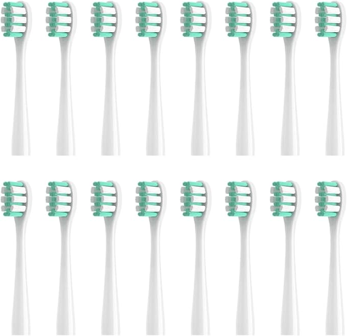 Replacement Toothbrush HeadCompatible for Nandme NX7000 Sonic Electric Soft Bristle Tooth Brush8/16pcs(16WHITE Clean Type)