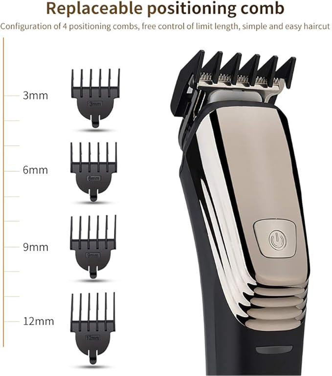 QWEASDF 3-in-1 Multifunctional Electric Hair Clipper Kit Beard Trimmer Nose Trimmer Body Shaver Side Trimmer Waterproof Blade USB Charging Use for The Whole Family