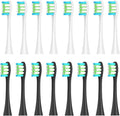 16pcs Replacement Brush HeadsCompatible for Oclean X/Pro/ Z1/ SE F1 One PW01/03/05/07/09 P5 Electric Toothbrush(16 White and Black)