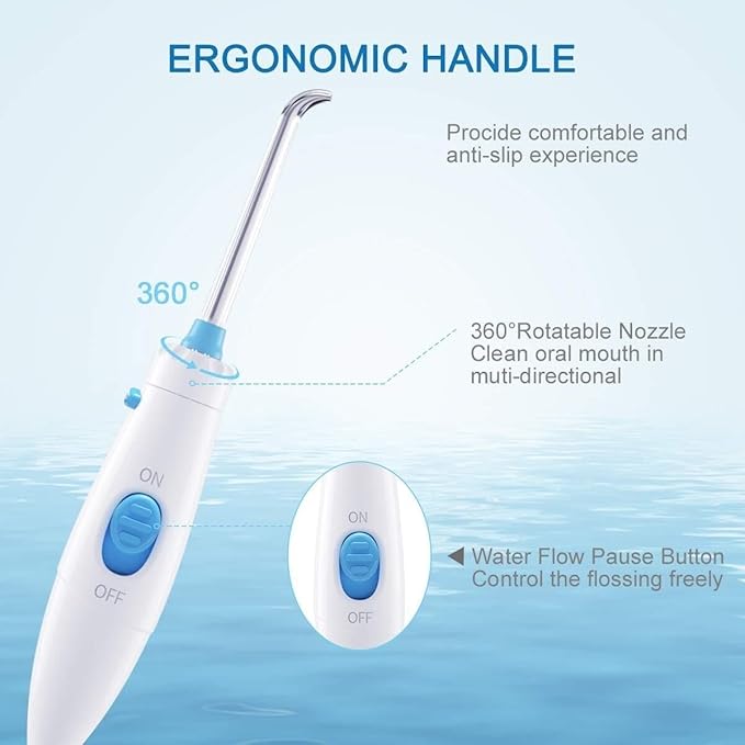 Water Flosser Oral Irrigator 600ML Teeth Cleaner 10 Adjustable Pressure Levels Electric for Teeth/Braces 8 Replacement Nozzles Suitable for Home Use(White)