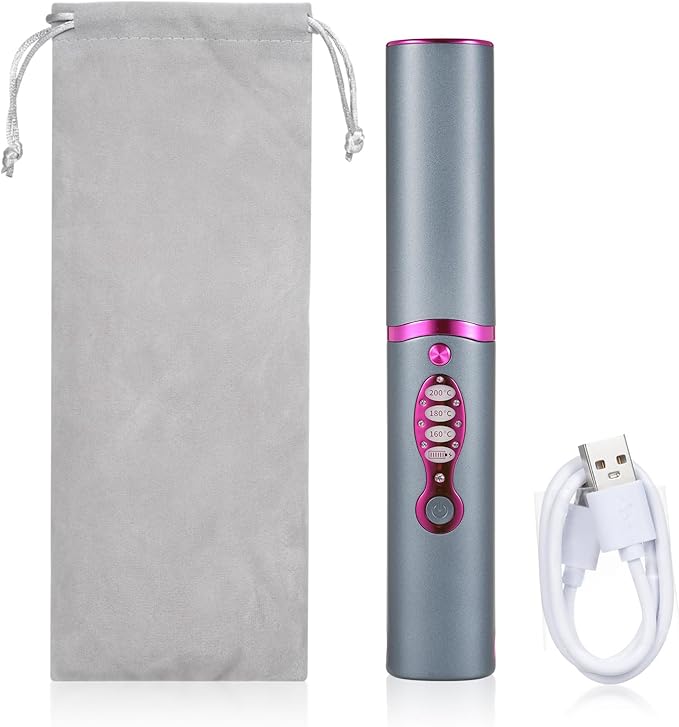 ZJchao Portable Rechargeable Hair Straightening Curling Iron Electric Styling Tool for Travel or On The Go
