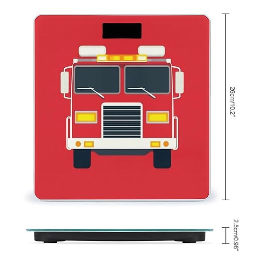 Energy Saving Scale Bathroom Weighing Scale Smart Scale for Body Weight Digital Cute Cartoon Fire Truck Print