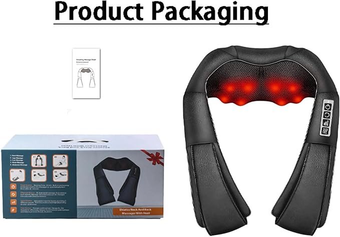 Shiatsu Neck and Back Massager 3D Deep Tissue Kneading Massage Pillow USB Charging Massage Shawl for Women Men Use at Office Car