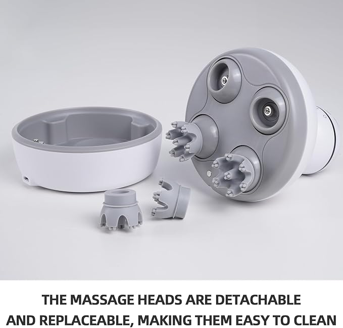 cotsoco Electric Cordless Head &amp Scalp Massager with Kneading 84 Nodes Handheld Waterproof Hair Massager with Magnetic Charging Base for Hair Growth Stress Relax &amp Deep Clean Gifts for Dad