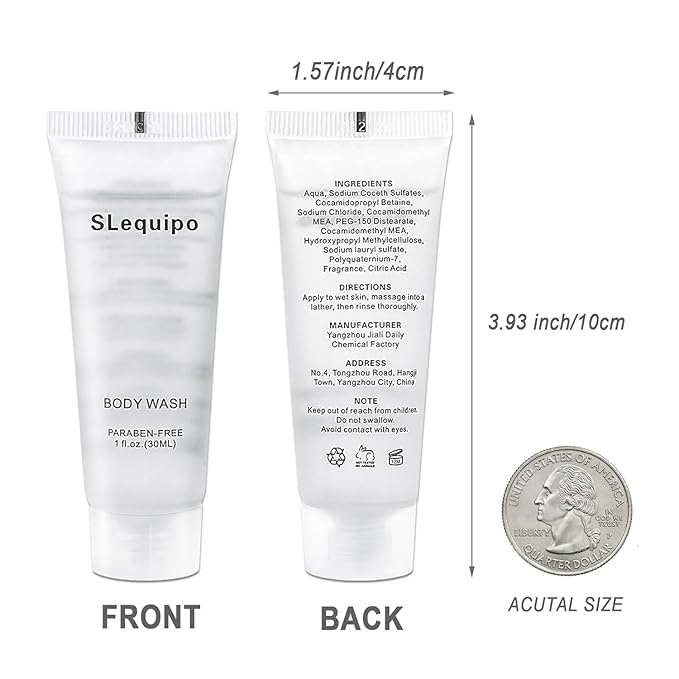 Travel Size Body Wash (1 fl oz 200 Pack) Refreshing Hotel Body Wash Mini and Small Size Body Wash Guest Hotel Toiletries in Bulk