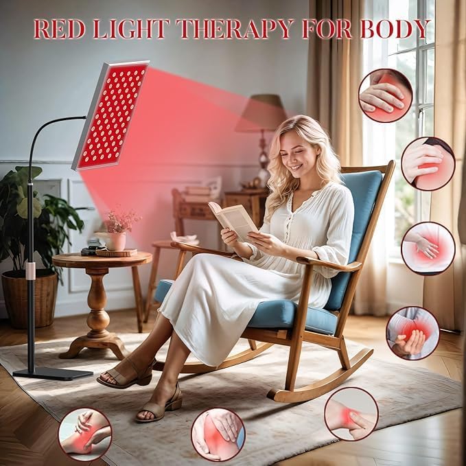 Red Light Therapy for Body: Infrared Light Therapy Panel Lamp with Stand 660nm Deep Red and 850nm Near Infrared LED Device at Home for Face and Body (Gooseneck Telescopic Model)