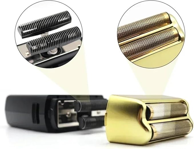 Compatible With POP Barbers P620 Professional Men's Beard Trimmer &amp Double Foil Shaver 11000 RPM High-Speed Electric Hair Cutting Machine USB Rechargeable for Home &amp Salon Use(Silver-Netcover