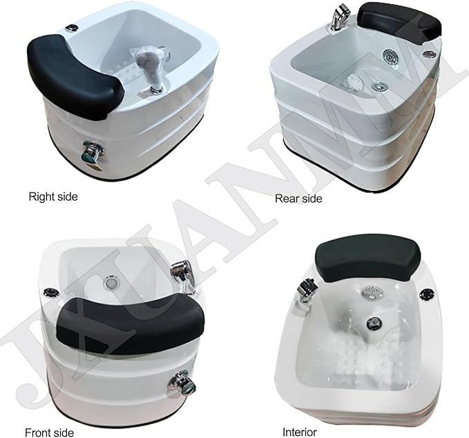 Footbath Barrel deep Foot Bath Spa with Massage Special for Hotel Salon Acrylic Pedicure Chair Bowl with Pedicure Foot Rest Massage Foot and 60PCS foot bath bags for Soaking Feet Foot Bath Basin E